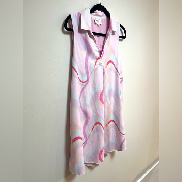 SSYS The Elise Collared Sleeveless Dress in Pastel Swirl size Small - Picture 5 of 9